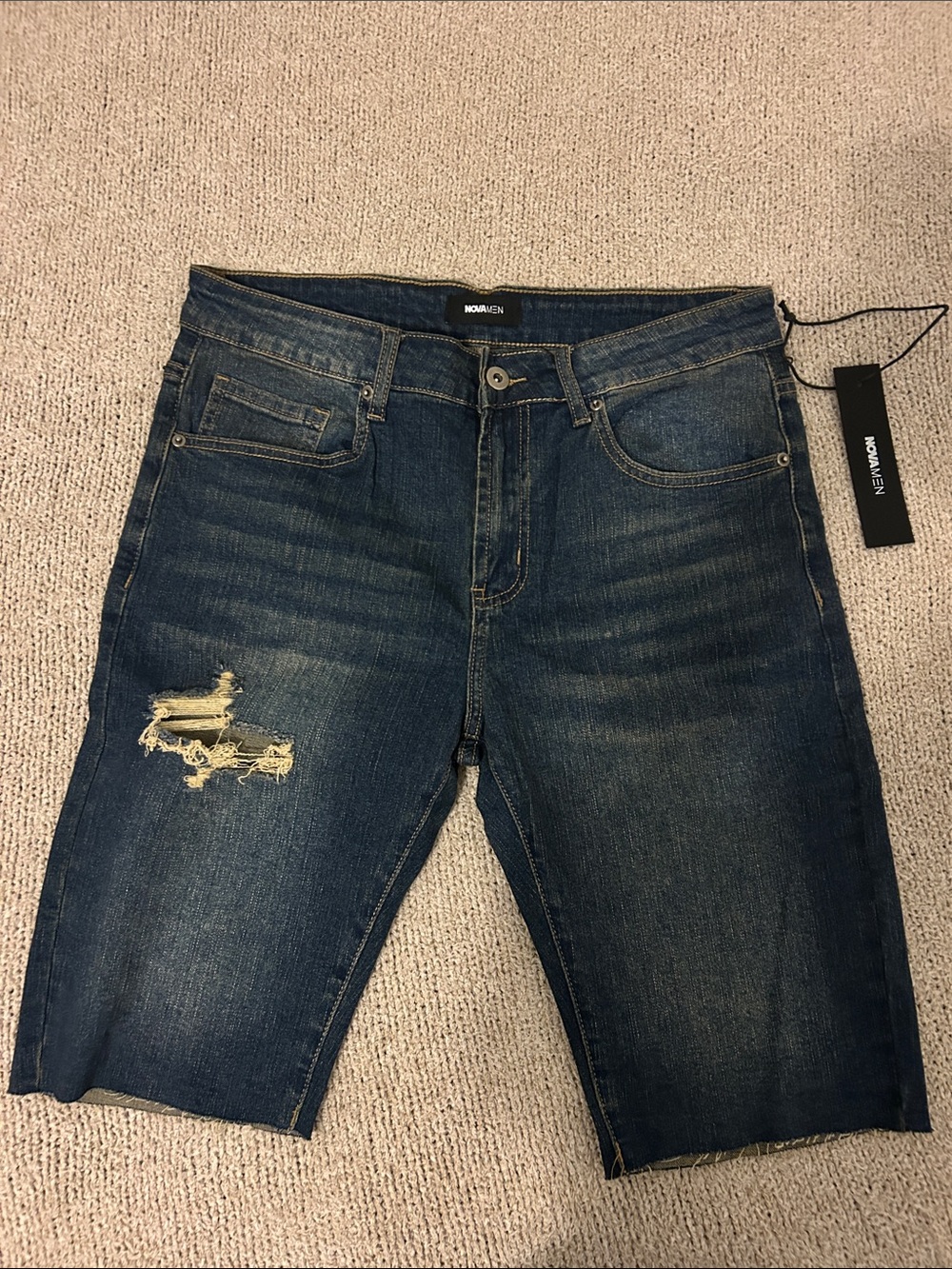 Unknown Brand Dark Blue Denim Men’s Shorts